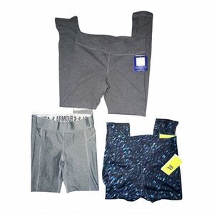Girls Leggings Lot (3) Large Champion Under Armour All in Motion NWT EUC Workout